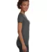 3507 LA T Ladies V-Neck Longer Length T-Shirt CHARCOAL side view