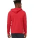 BELLA+CANVAS 3739 Unisex Poly-Cotton Fleece Hoodie in Heather red back view