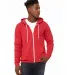 BELLA+CANVAS 3739 Unisex Poly-Cotton Fleece Hoodie in Heather red front view