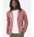 BELLA+CANVAS 3739 Unisex Poly-Cotton Fleece Hoodie in Heather mauve front view