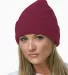3825 Bayside Knit Cuff Beanie in Burgundy front view