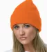 3825 Bayside Knit Cuff Beanie in Bright orange front view