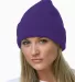 3825 Bayside Knit Cuff Beanie in Purple front view