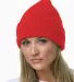 3825 Bayside Knit Cuff Beanie in Red front view