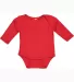 4411 Rabbit Skins Infant Baby Rib Long-Sleeve Cree in Red front view
