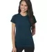 4990 Bayside Ladies' Fashion Jersey Tee in Heather navy front view