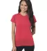 4990 Bayside Ladies' Fashion Jersey Tee in Heather red front view