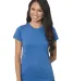 4990 Bayside Ladies' Fashion Jersey Tee in Heather royal front view