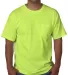 5070 Bayside Adult Short-Sleeve Cotton Tee with Po in Lime green front view