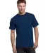 5070 Bayside Adult Short-Sleeve Cotton Tee with Po in Dark navy front view