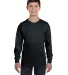 5400B Gildan Youth Heavy Cotton Long Sleeve T-Shir in Black front view