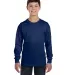 5400B Gildan Youth Heavy Cotton Long Sleeve T-Shir in Navy front view