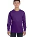5400B Gildan Youth Heavy Cotton Long Sleeve T-Shir in Purple front view