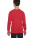 5400B Gildan Youth Heavy Cotton Long Sleeve T-Shir in Red back view