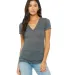 BELLA 6035 Womens Deep V-Neck T-shirt in Charcoal marble front view
