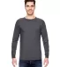 6100 Bayside Adult Long-Sleeve Cotton Tee in Charcoal front view