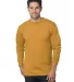 6100 Bayside Adult Long-Sleeve Cotton Tee in Gold front view