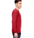 6100 Bayside Adult Long-Sleeve Cotton Tee in Red side view