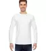 6100 Bayside Adult Long-Sleeve Cotton Tee in White front view