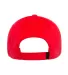 6363 Yupoong Solid Brushed Cotton Twill Cap RED back view