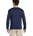 64400 Gildan Adult Softstyle Long-Sleeve T-Shirt in Navy back view
