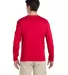 64400 Gildan Adult Softstyle Long-Sleeve T-Shirt in Cherry red back view
