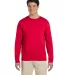 64400 Gildan Adult Softstyle Long-Sleeve T-Shirt in Cherry red front view