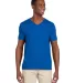 64V00 Gildan Adult Softstyle V-Neck T-Shirt in Royal blue front view