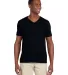 64V00 Gildan Adult Softstyle V-Neck T-Shirt in Black front view