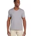 64V00 Gildan Adult Softstyle V-Neck T-Shirt in Rs sport grey front view