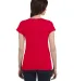 64V00L Gildan Junior Fit Softstyle V-Neck T-Shirt in Cherry red back view