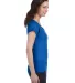 64V00L Gildan Junior Fit Softstyle V-Neck T-Shirt in Royal blue side view