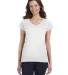 64V00L Gildan Junior Fit Softstyle V-Neck T-Shirt in White front view