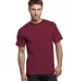 7100 Bayside Adult Short-Sleeve Tee with Pocket in Burgundy front view