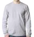 8100 Bayside Adult Long-Sleeve Cotton Tee with Poc in Ash front view