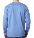 8100 Bayside Adult Long-Sleeve Cotton Tee with Poc in Carolina blue back view