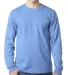 8100 Bayside Adult Long-Sleeve Cotton Tee with Poc in Carolina blue front view