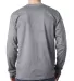 8100 Bayside Adult Long-Sleeve Cotton Tee with Poc in Dark ash back view