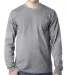 8100 Bayside Adult Long-Sleeve Cotton Tee with Poc in Dark ash front view