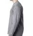 8100 Bayside Adult Long-Sleeve Cotton Tee with Poc in Dark ash side view