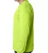 8100 Bayside Adult Long-Sleeve Cotton Tee with Poc in Lime green side view