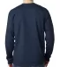 8100 Bayside Adult Long-Sleeve Cotton Tee with Poc in Navy back view