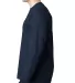 8100 Bayside Adult Long-Sleeve Cotton Tee with Poc in Navy side view