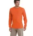8100 Bayside Adult Long-Sleeve Cotton Tee with Poc in Bright orange front view