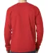 8100 Bayside Adult Long-Sleeve Cotton Tee with Poc in Red back view