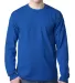 8100 Bayside Adult Long-Sleeve Cotton Tee with Poc in Royal blue front view