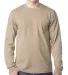 8100 Bayside Adult Long-Sleeve Cotton Tee with Poc in Sand front view