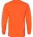 8100 Bayside Adult Long-Sleeve Cotton Tee with Poc in Bright orange back view