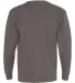 8100 Bayside Adult Long-Sleeve Cotton Tee with Poc in Charcoal back view