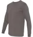 8100 Bayside Adult Long-Sleeve Cotton Tee with Poc in Charcoal side view